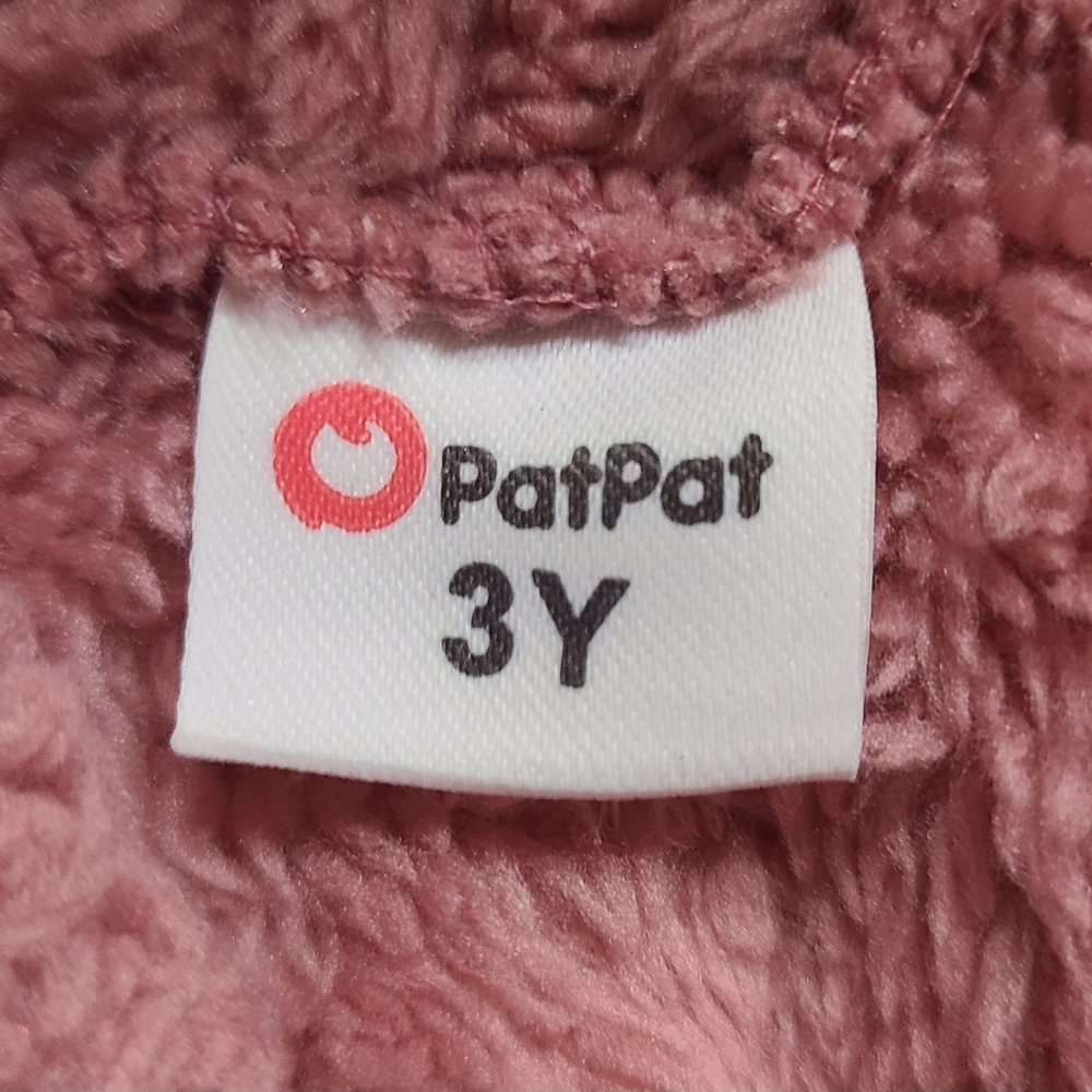 PatPat Pink Sherpa Hoodie Bow Pullover Toddler Girl Size 3T - Picture 3 of 7